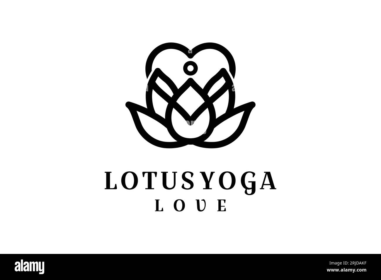 Yoga lotus pose, yoga love Logo vector icon, Vector Logo For Yoga Center Community Stock Vector
