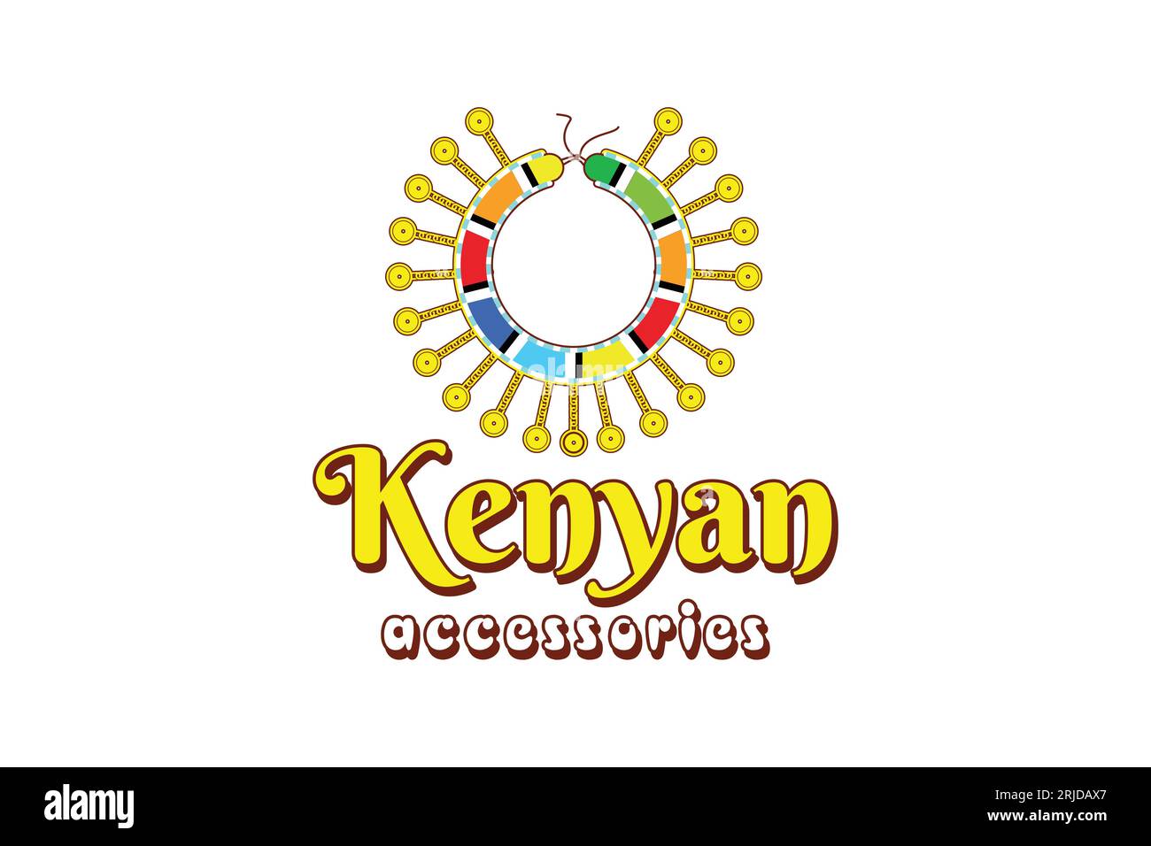 Kenyan Necklace Logo For Kenyan Tourist Souvenirs Vector Design Stock