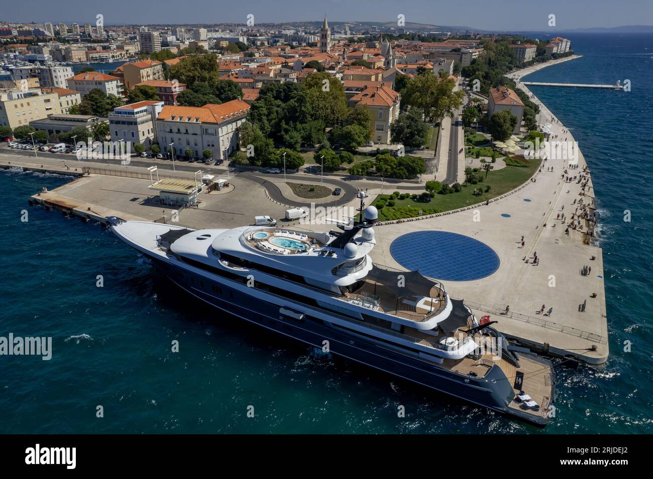 Zadar, Croatia. 22nd Aug, 2023. Aerial view of Sebastian Kulczyk, 90 ...