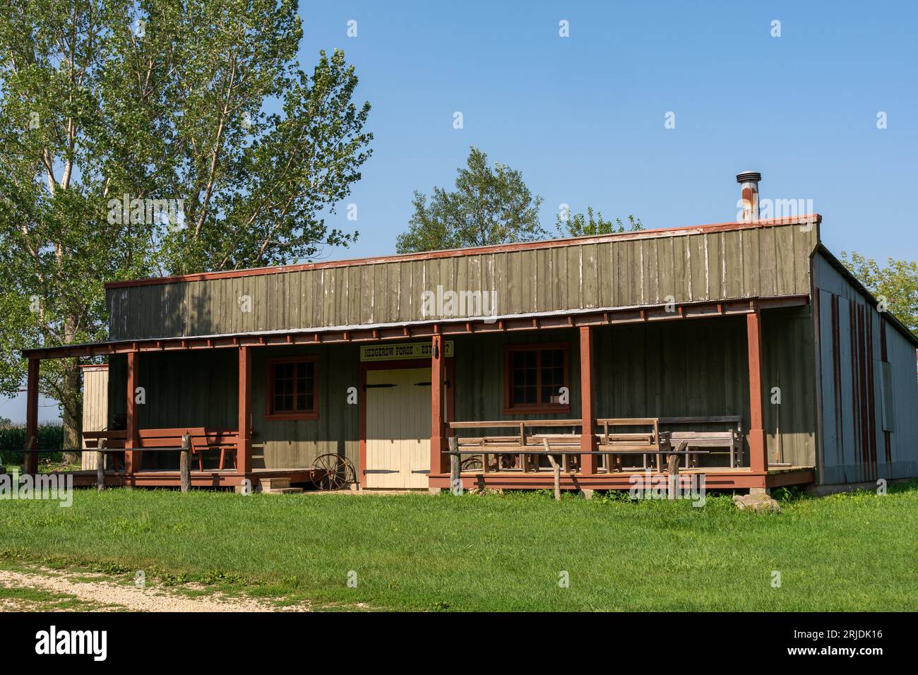 Reconstruction of an original settlement in rural Illinois. Chaplin