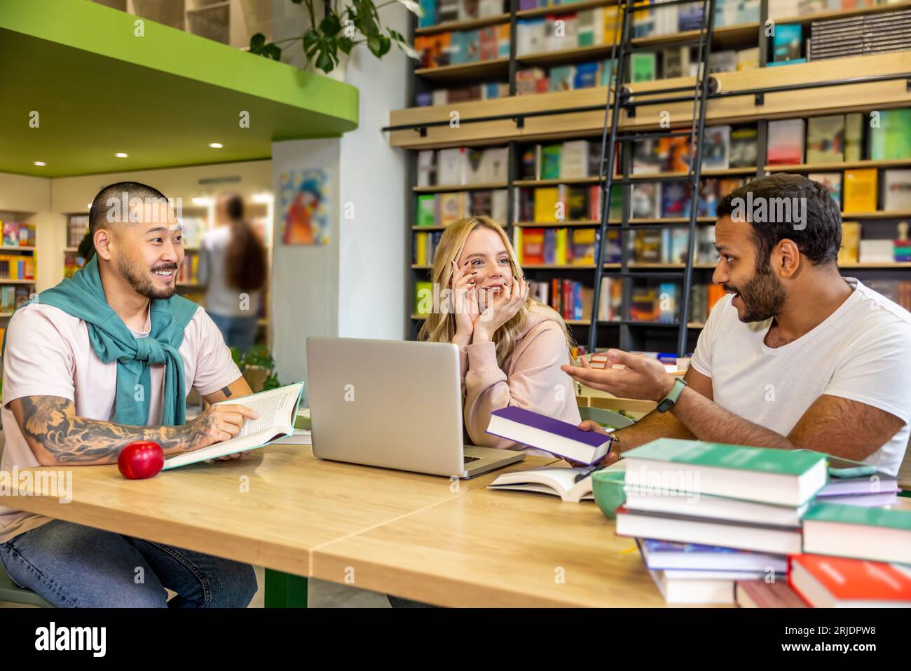 Students studying in the library stock photo alamy