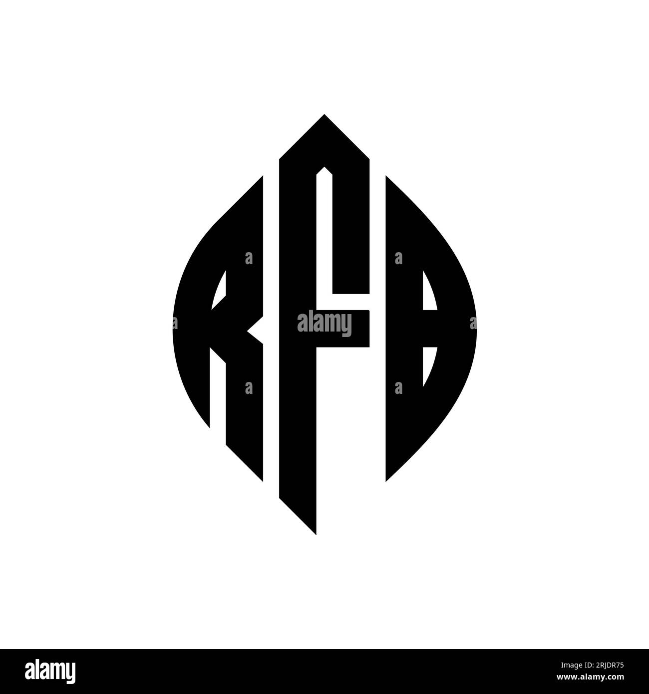 RFB circle letter logo design with circle and ellipse shape. RFB