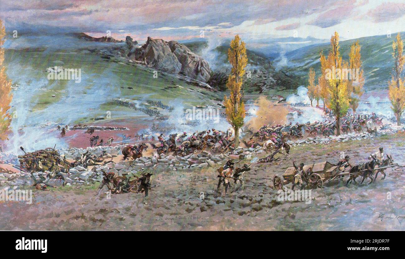 Charge of the Spanish battery 1900 by Wojciech Kossak Stock Photo Alamy