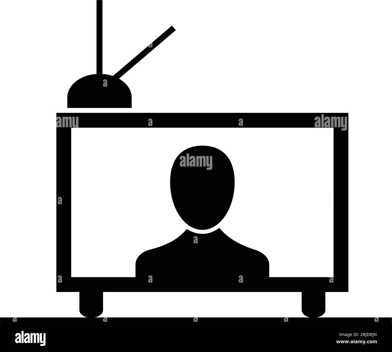 Television with antenna icon Stock Vector