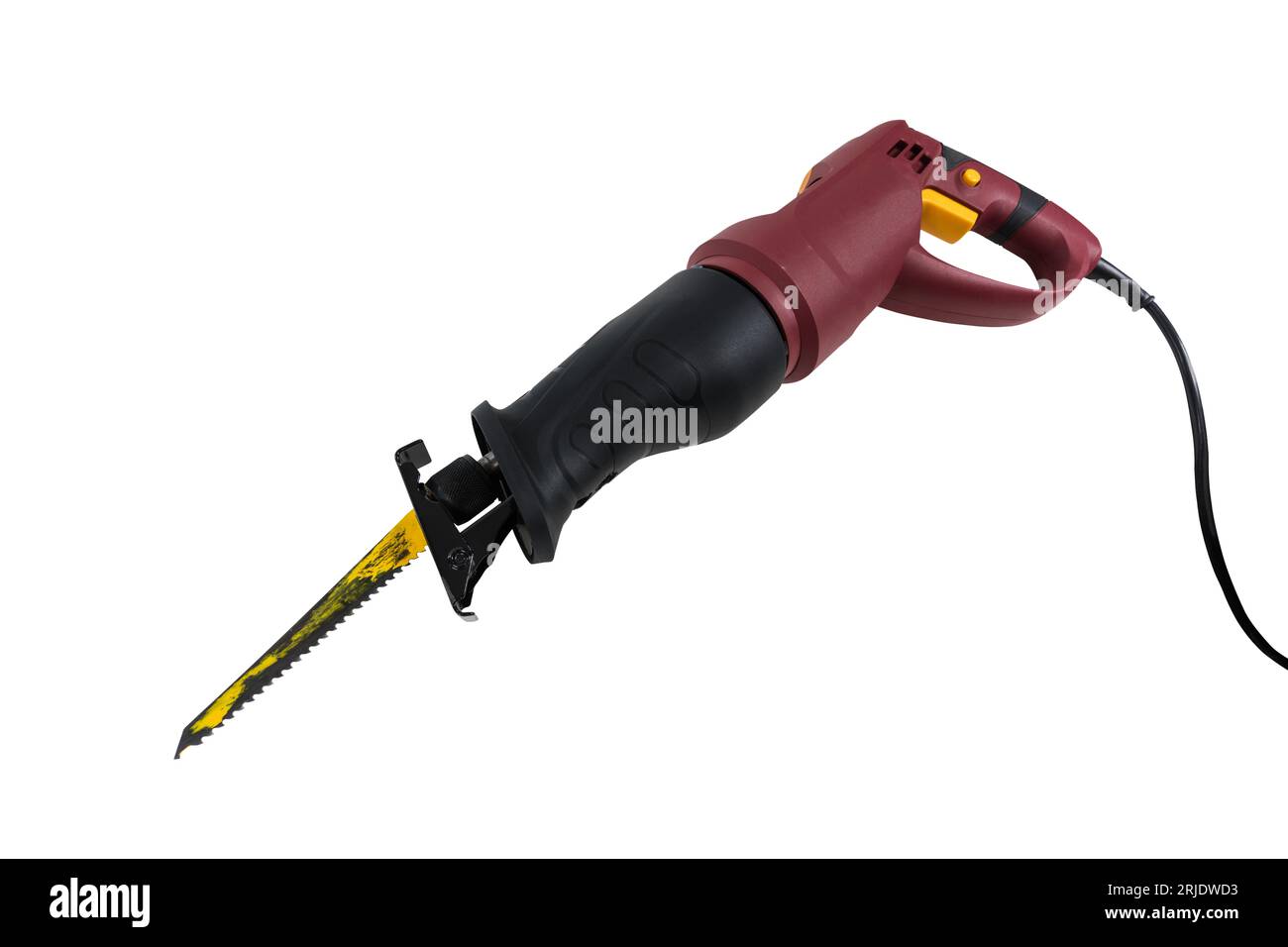 reciprocating saw isolated with cut out background. Stock Photo