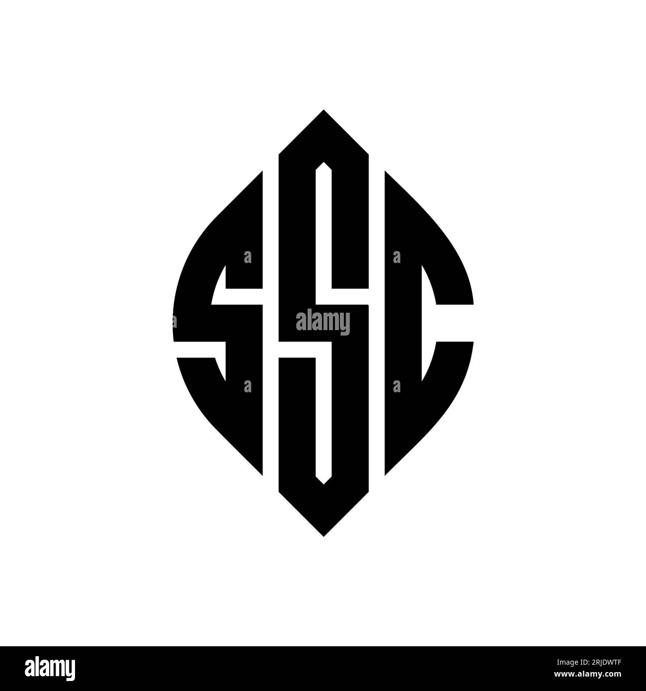SSC circle letter logo design with circle and ellipse shape. SSC