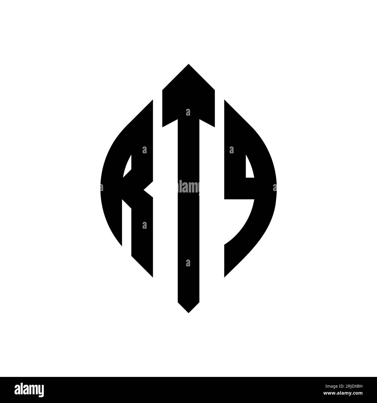 RTQ circle letter logo design with circle and ellipse shape. RTQ ...