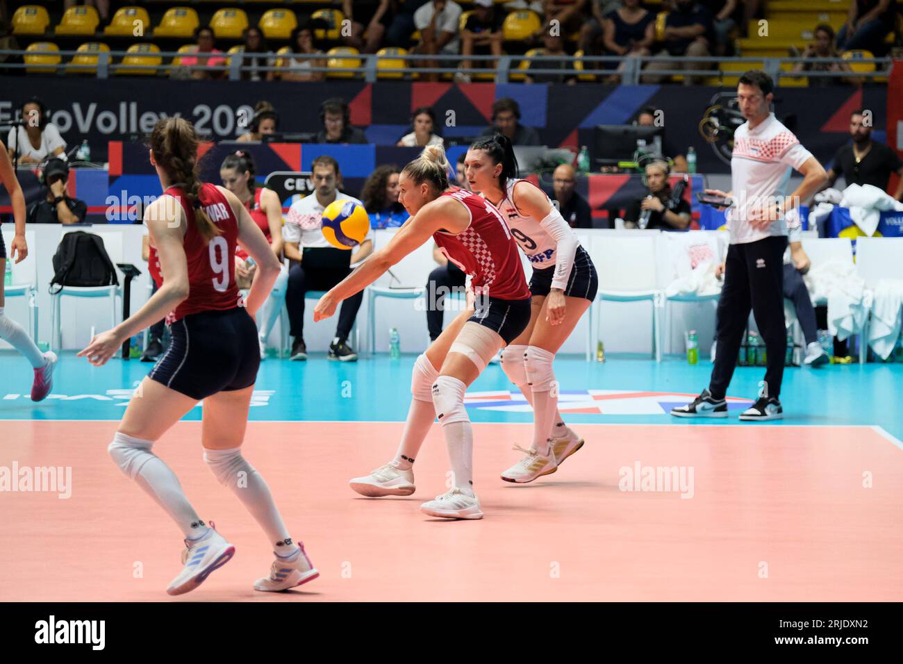 Turin, Italy. 21st Aug, 2023. Beta Duman?i? of Croatia seen in action during the CEV EuroVolley 2023 Women Final Round between Croatia and Switzerland at Gianni Asti Sports Hall. Final score; Croatia 1:3 Switzerland. (Photo by Davide Di Lalla/SOPA Images/Sipa USA) Credit: Sipa USA/Alamy Live News Stock Photo