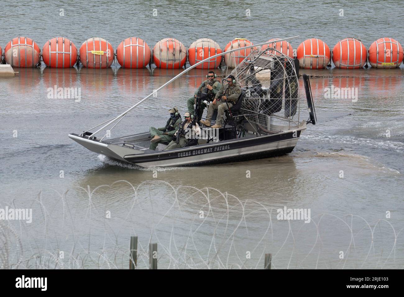 Uscg Rio Grande A Texas Department of Public Safety airboat patrols the Rio Grande ...
