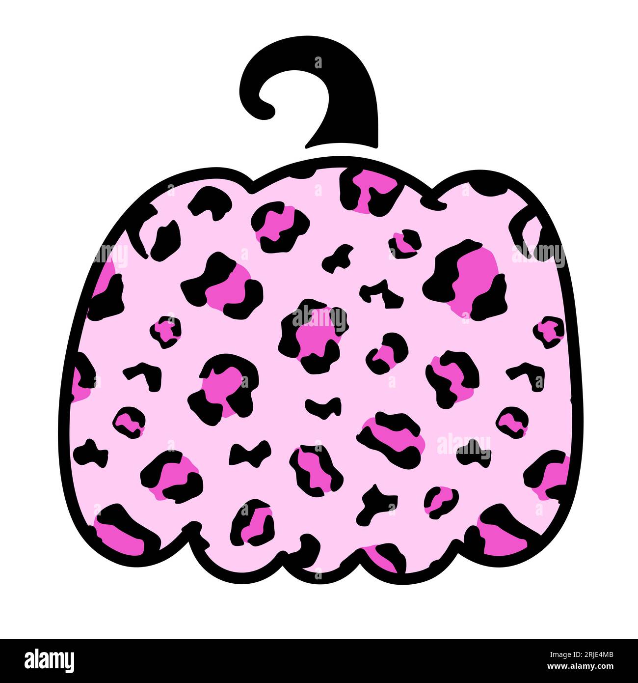 Decorative Cheetah Leopard Pumpkin Illustration Stock Vector
