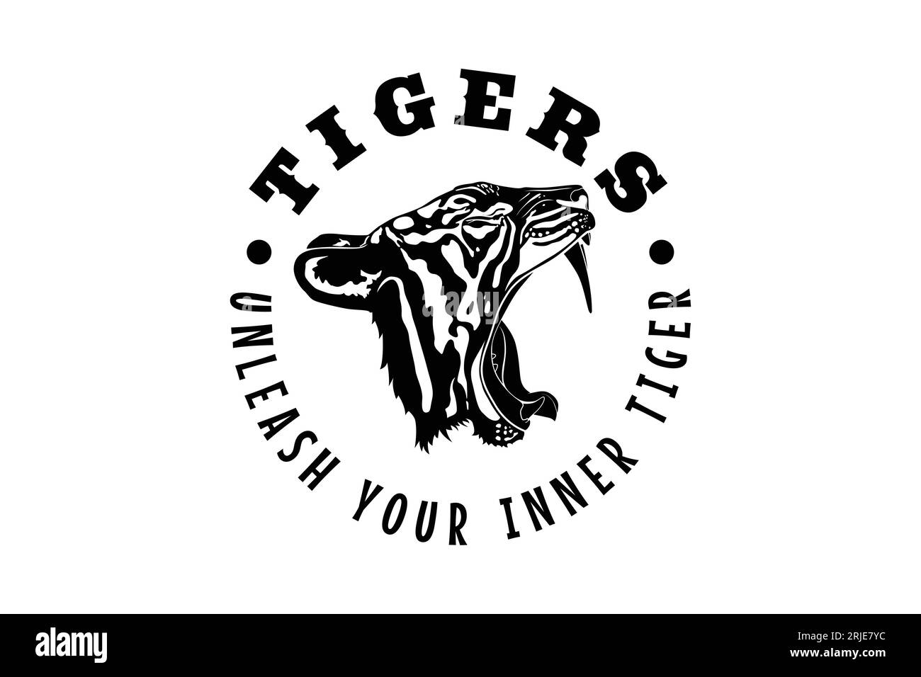 Tiger Company Logo With Roaring Tiger Head Vector Stock Vector