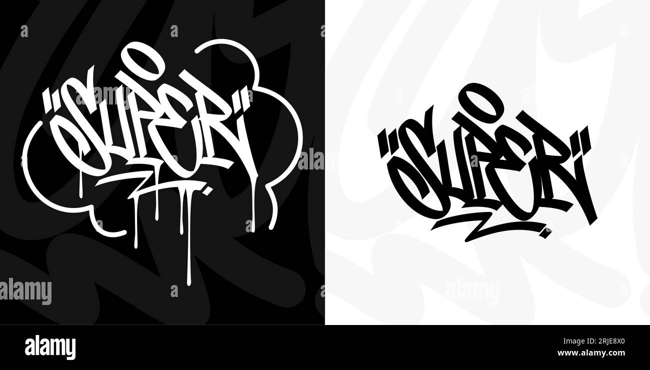 Graffiti words and elements street art with spray Vector Image