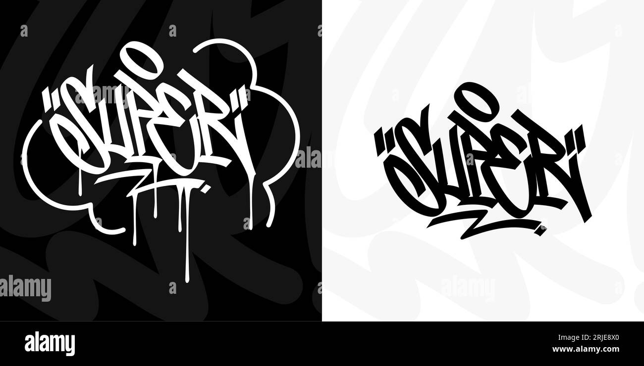 Abstract Urban Graffiti Street Art Word Super Lettering Vector