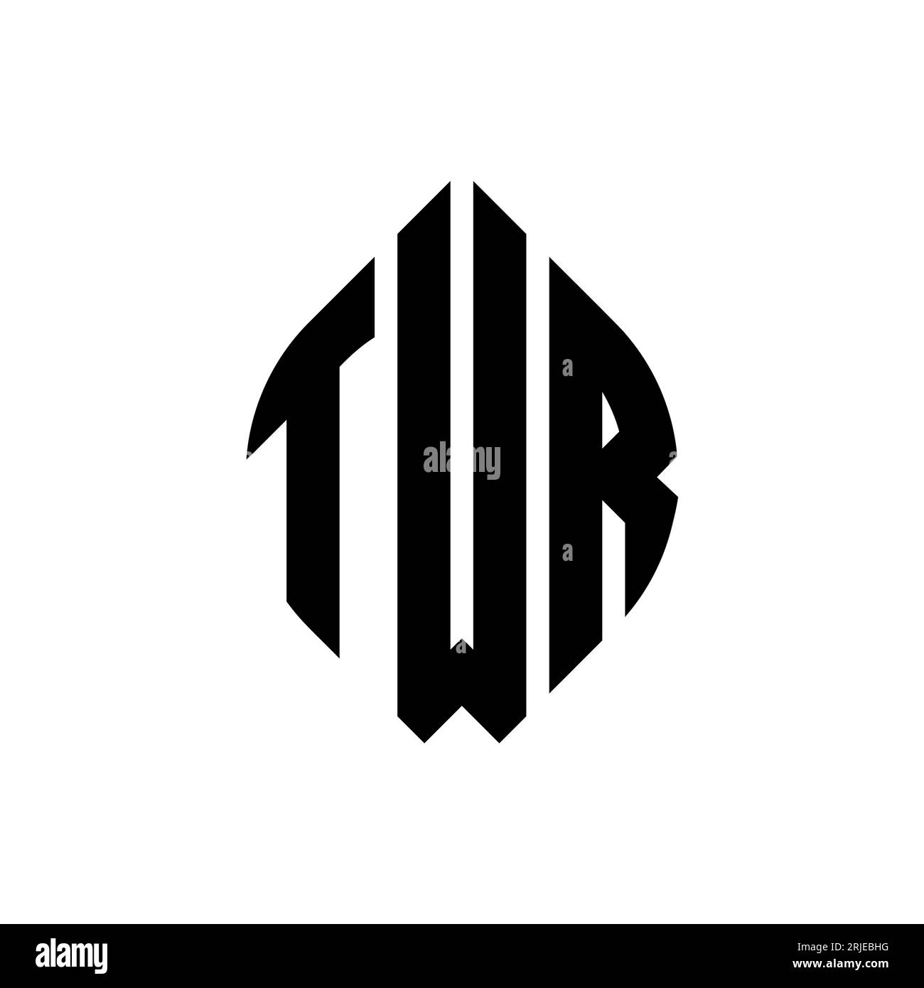 TWR circle letter logo design with circle and ellipse shape. TWR