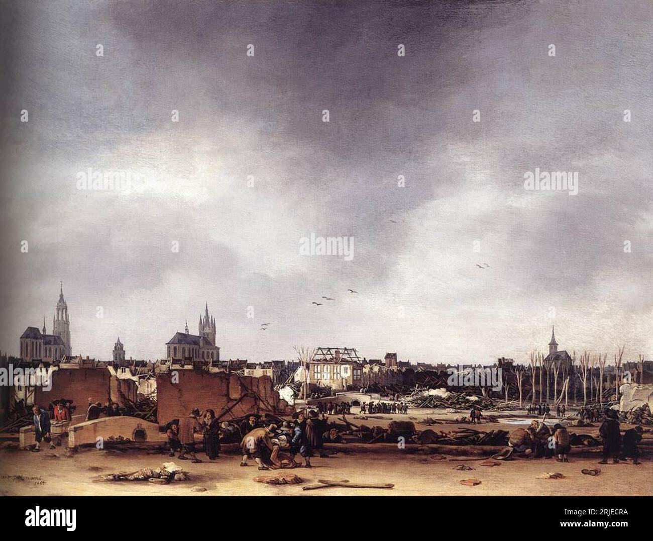 A View of Delft after the Explosion of 1654 1654 by Egbert van der Poel ...