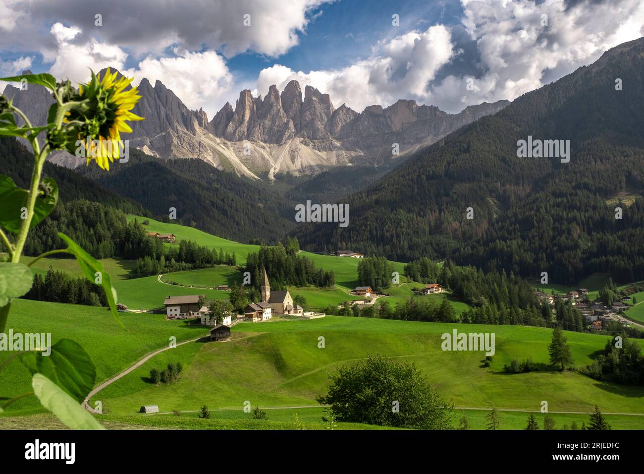 St Margaret, Dolomites beautyful landscape Stock Photo