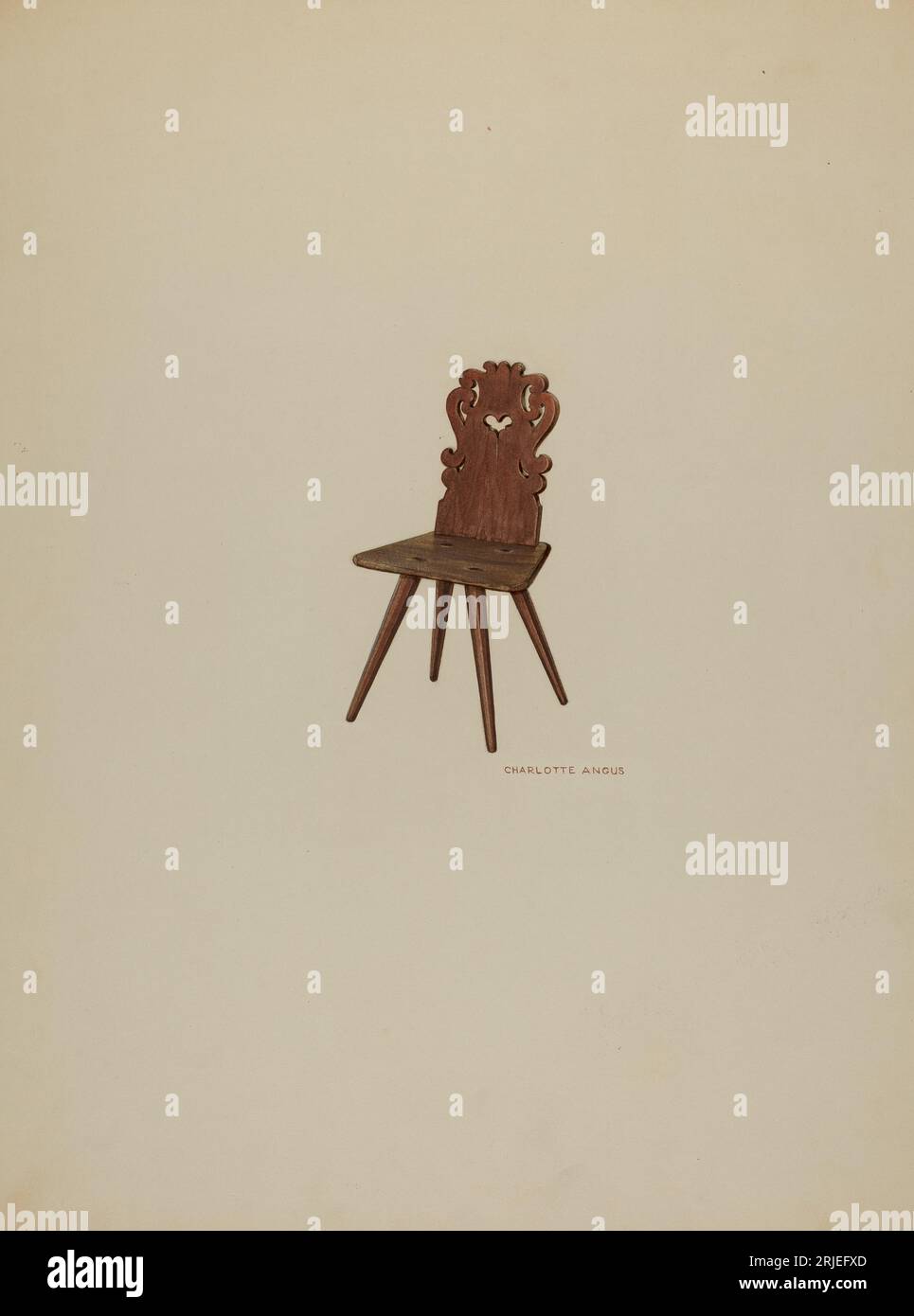 Pa. German Chair circa 1938 by Charlotte Angus Stock Photo Alamy