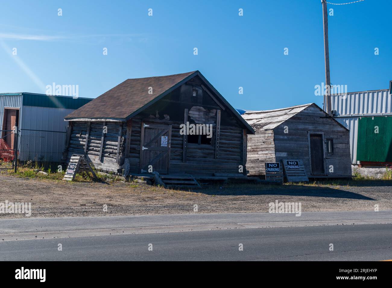 Yellowknife, NT / Canada - 13 August 2022: Historic cabins in City of Yellowknife, NT, Canada Stock Photo