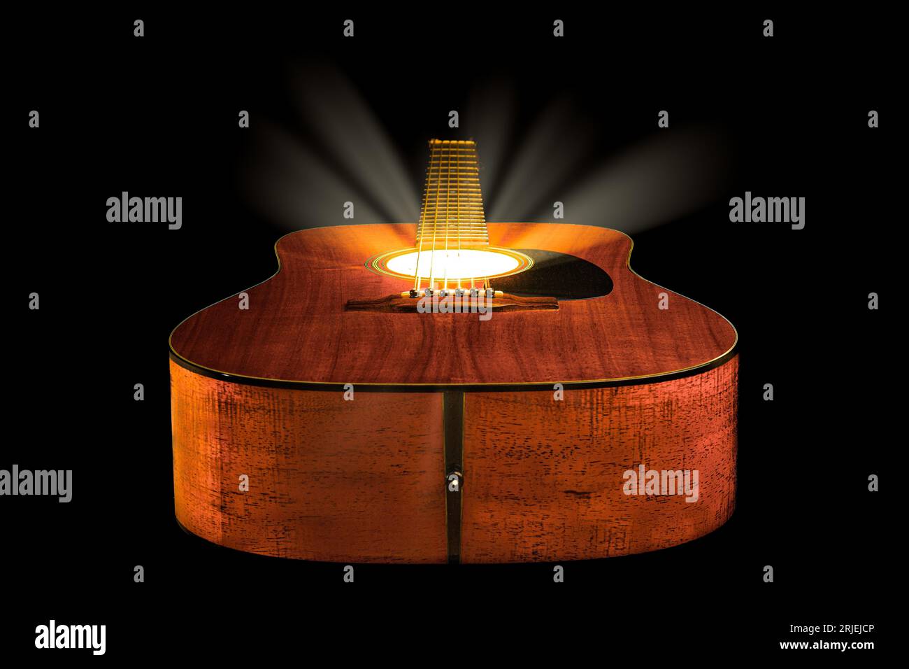 Guitar The sound of light Stock Photo