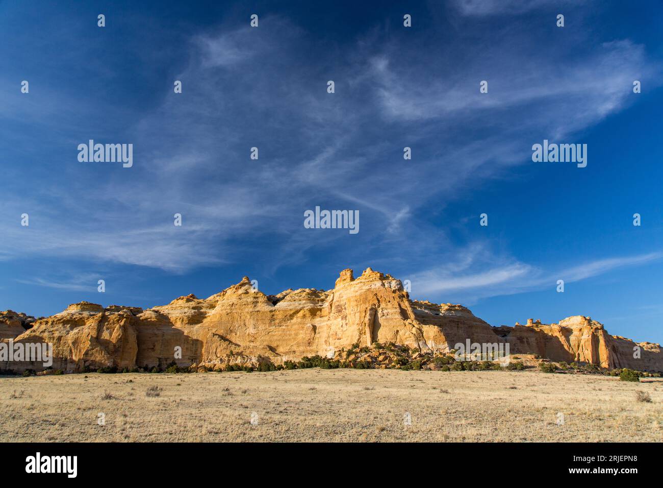 Colorful sculpted Navajo Sandstone formations in the Head of Sinbad area of the San Rafael Swell in Utah. Stock Photo