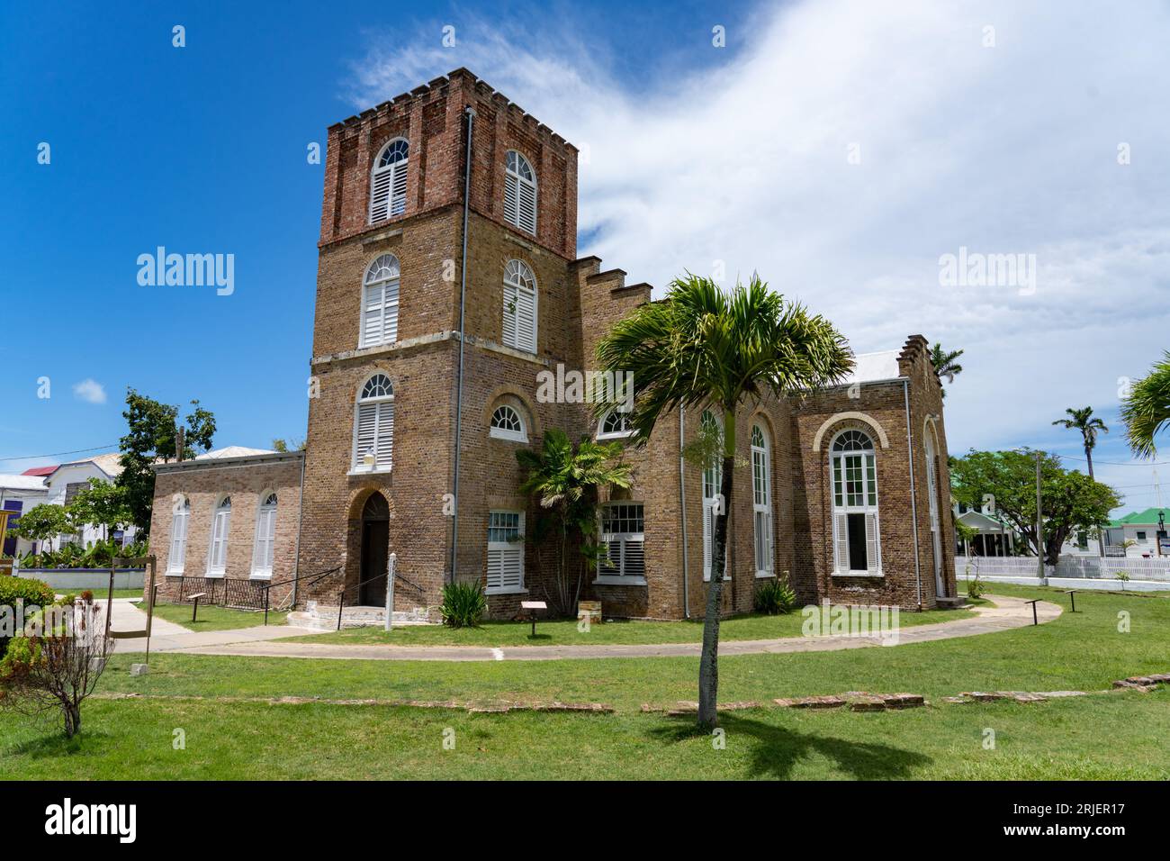 Facade of St. John's Anglican Cathedral in Belize City, Belize. Built