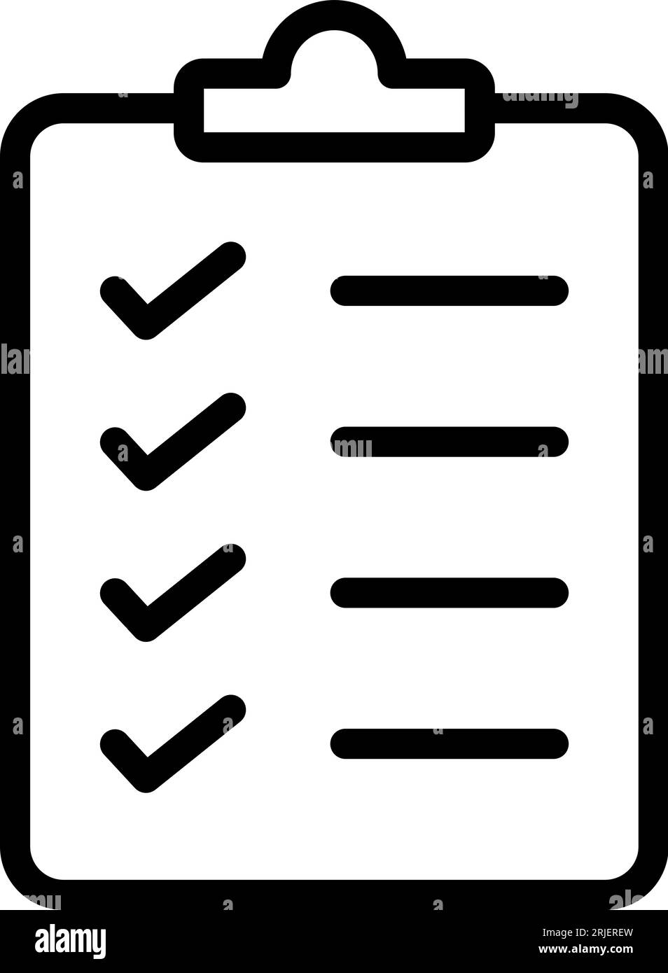 Check list line icon as document or contract concept symbol Stock Vector