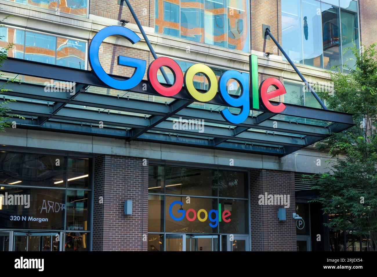 Google offices, Fulton Market District, Chicago, Illinois Stock Photo