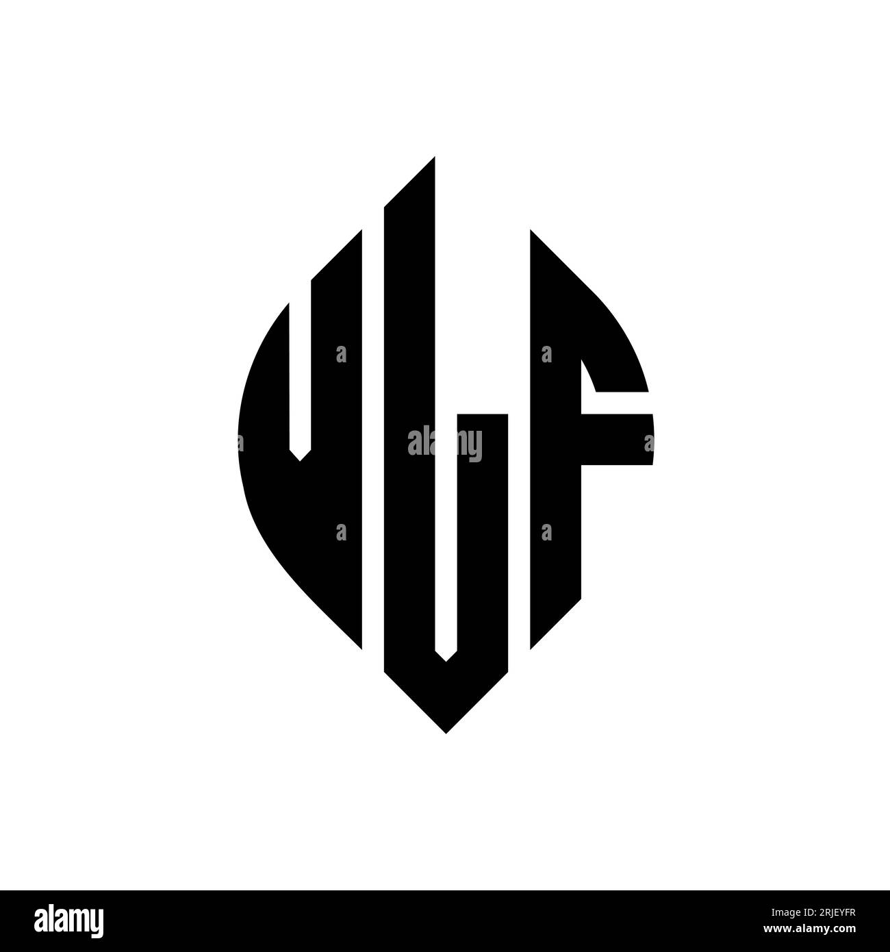 VLF circle letter logo design with circle and ellipse shape. VLF ...