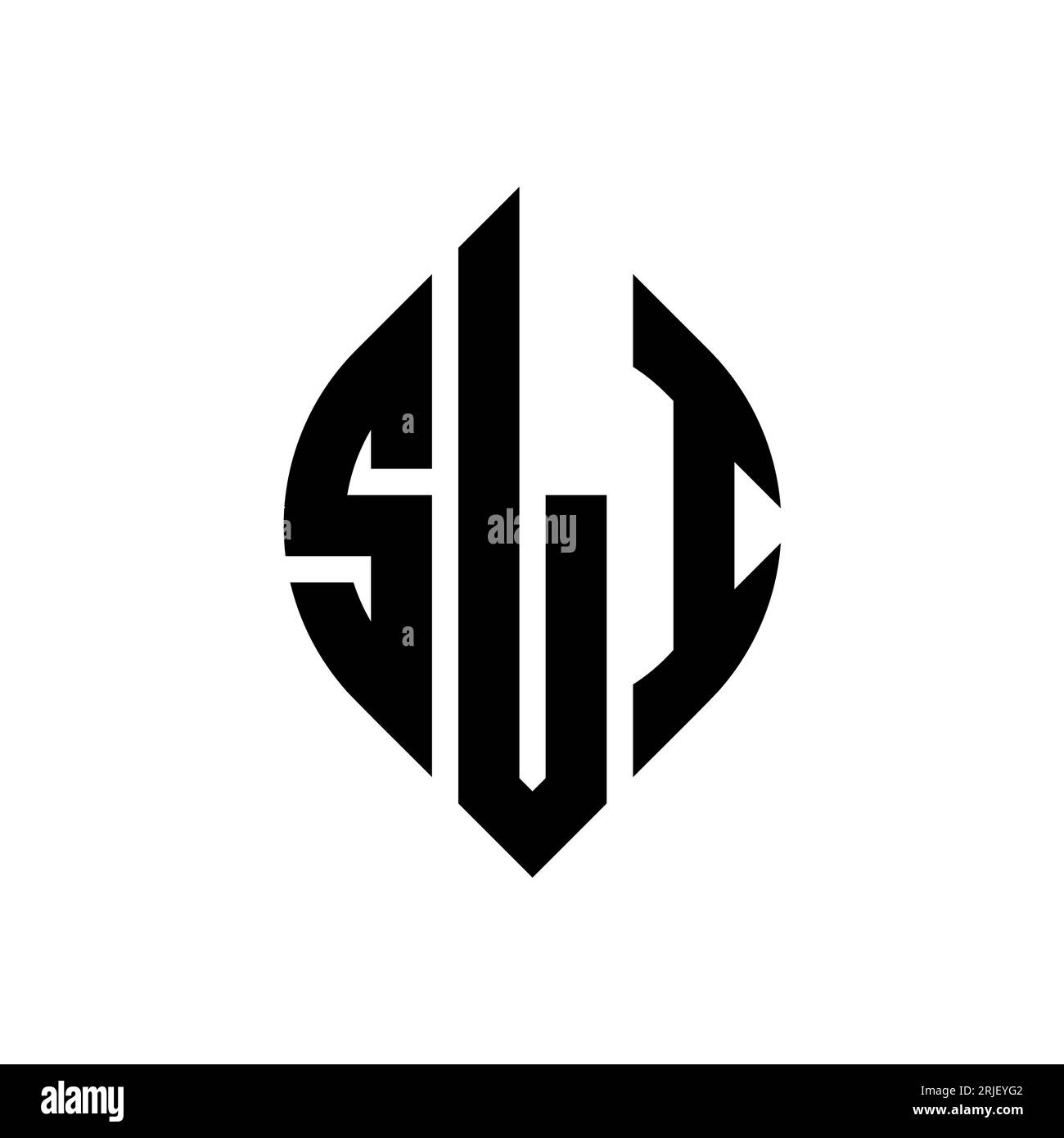 SLI circle letter logo design with circle and ellipse shape. SLI ellipse letters with typographic style. The three initials form a circle logo. SLI Ci Stock Vector