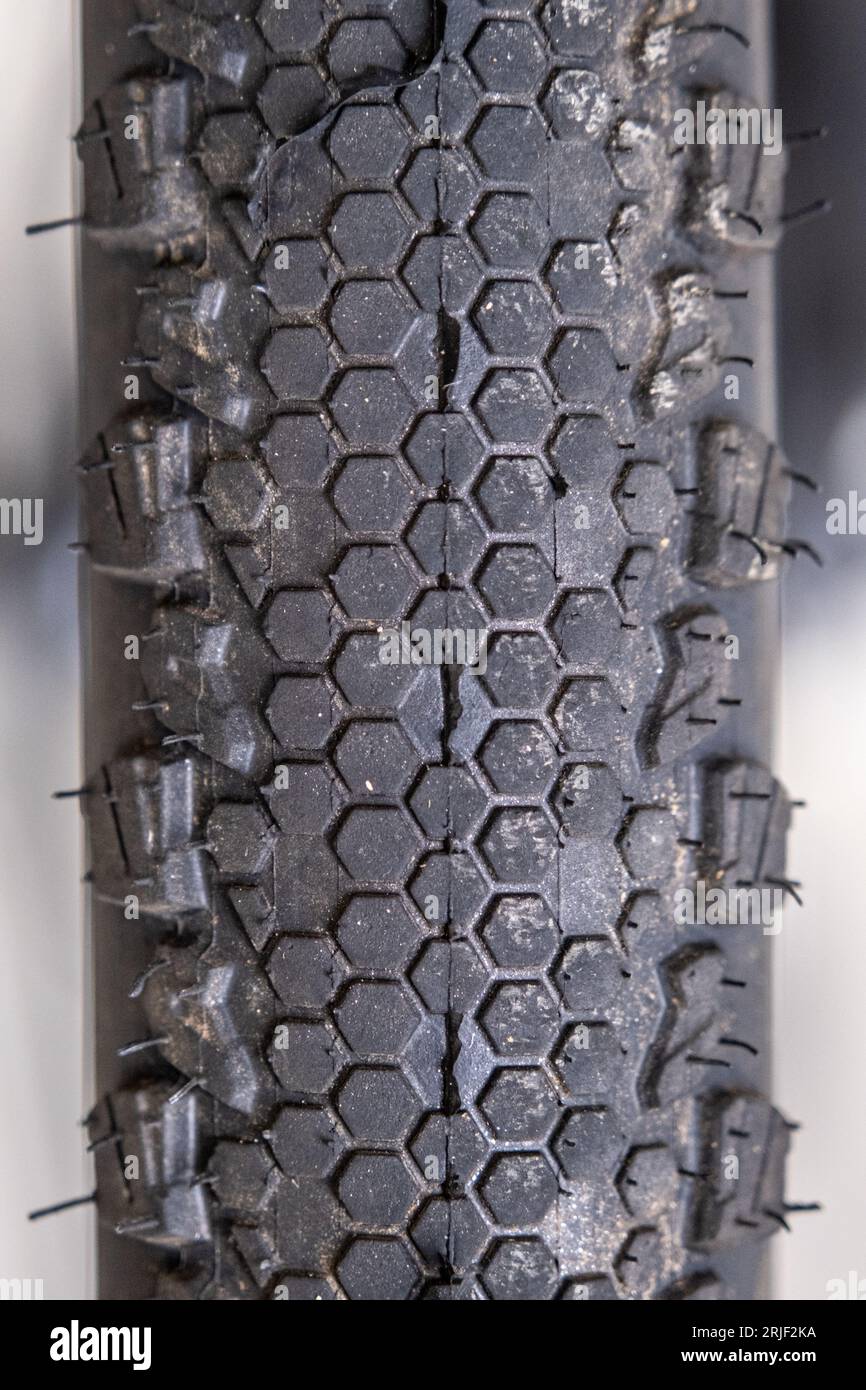 Bike tire tread closeup Stock Photo Alamy