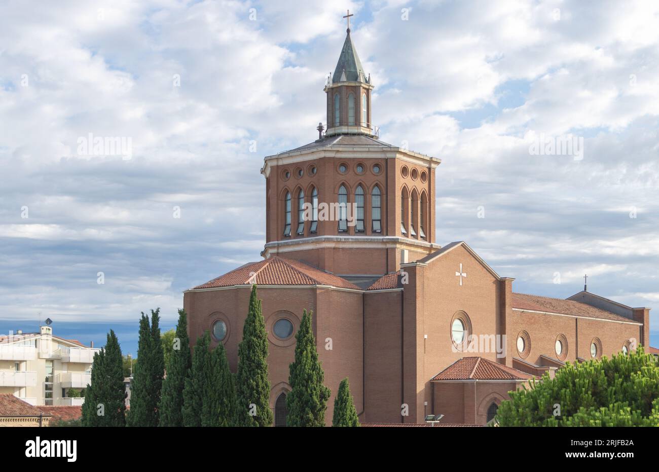 Church of the Immaculate Heart of Saint Mary in Rimini, Italy Stock