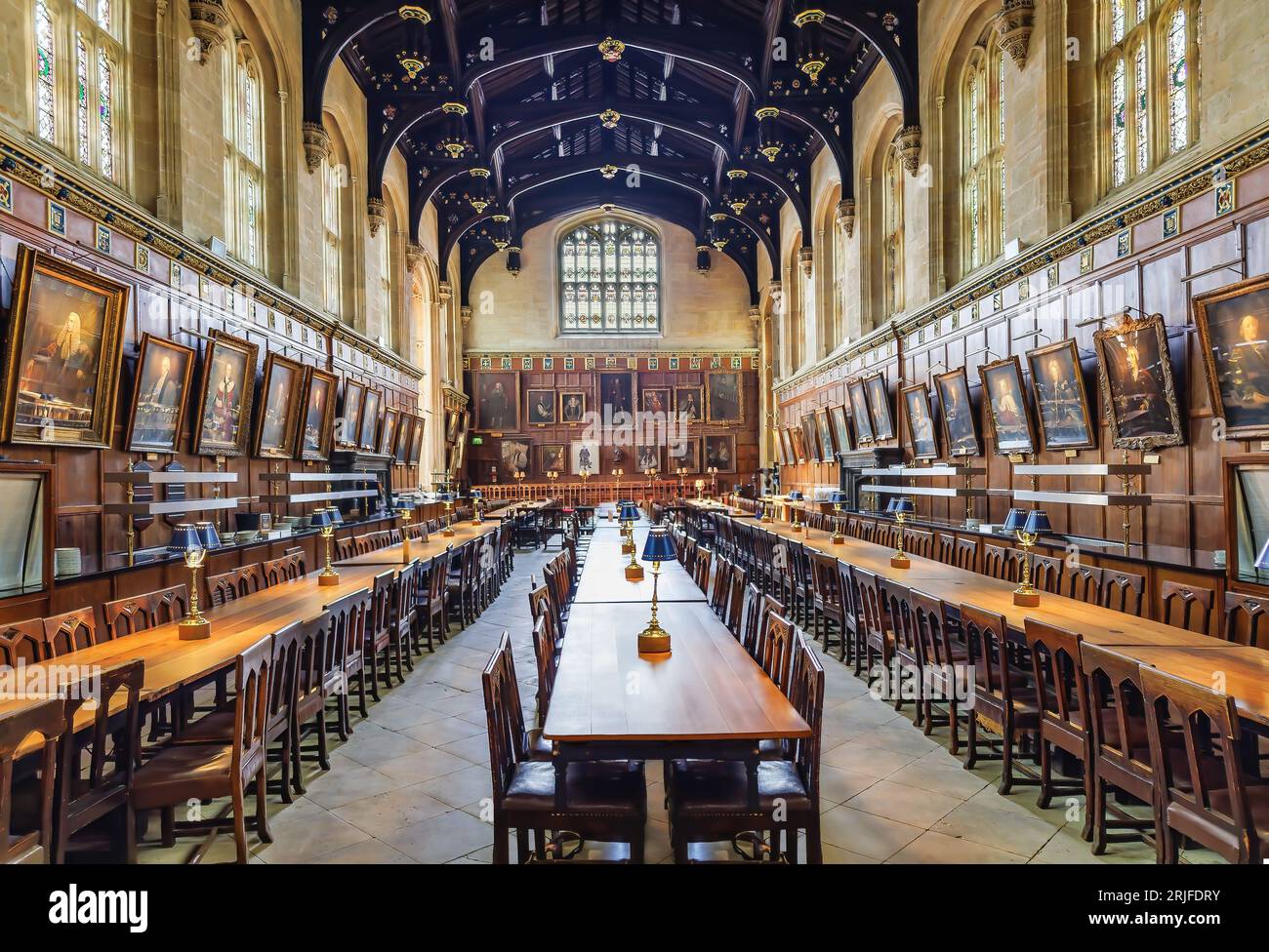 Christ Church Hall, Oxford University, Oxford, England. King Charles I held  his Parliament in the Great Hall during the English Civil War. From Old  England: A Pictorial Museum, published 1847 Stock Photo 