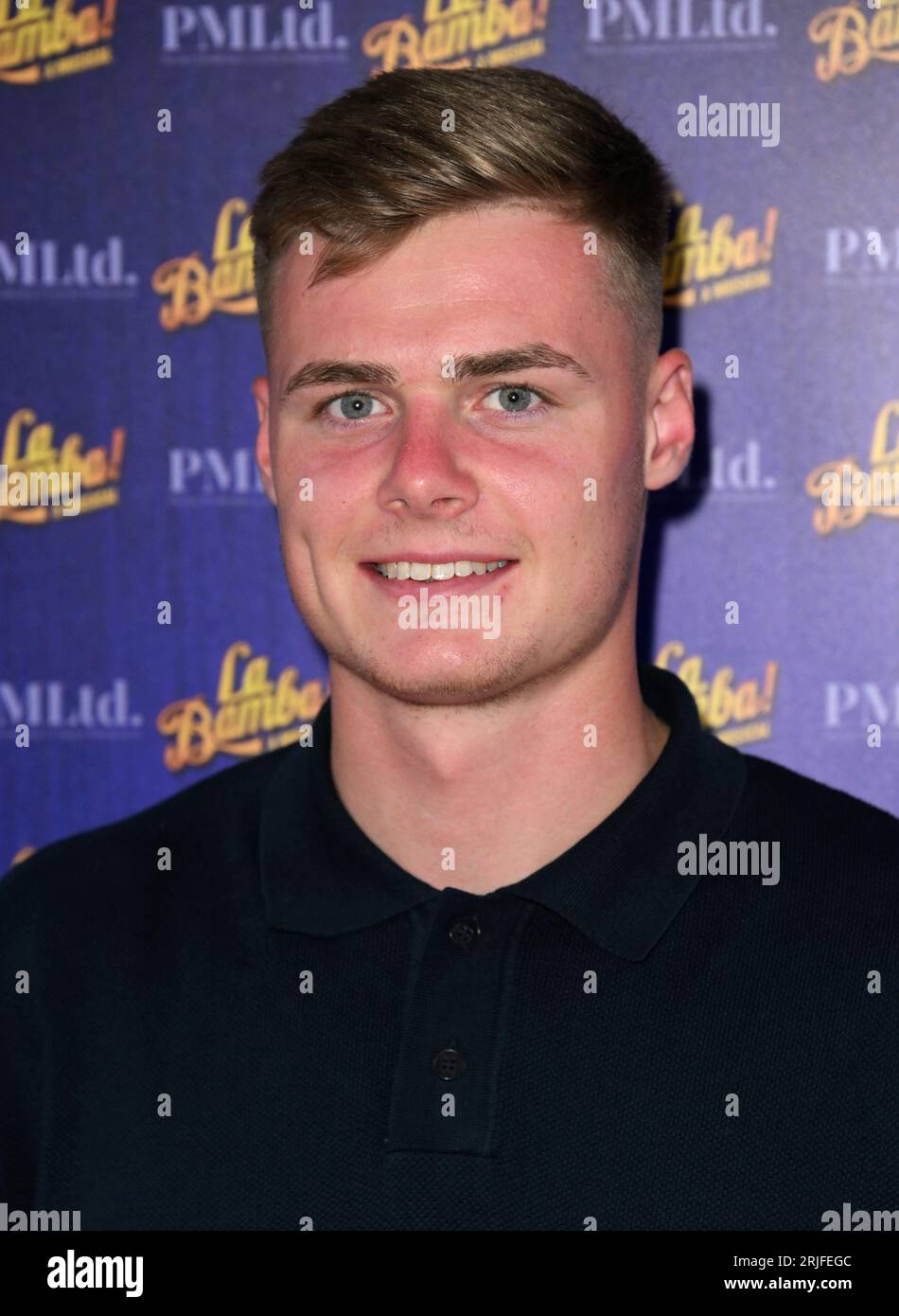 London, UK. August 22nd, 2023. Evan Ferguson arriving at the London premiere of La Bamba! at the Peacock Theatre, Sadler’s Wells. Credit: Doug Peters/EMPICS/Alamy Live News Stock Photo