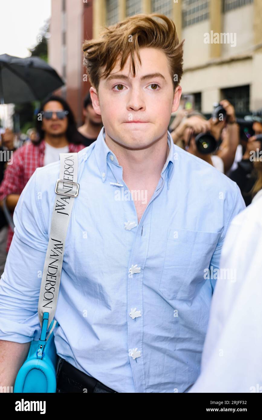 Milan, Italy. 18th June, 2023. Kit Connor attends the JW Anderson Fashion  Show during the Milan Men's Fashion Week Spring/Summer 2024 on June 18,  2023 in Milan, Italy (Photo by Alessandro Bremec/NurPhoto)