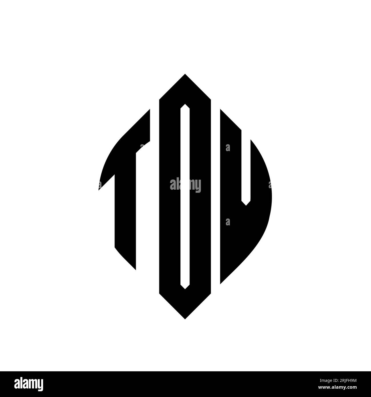 TOV circle letter logo design with circle and ellipse shape. TOV ellipse letters with