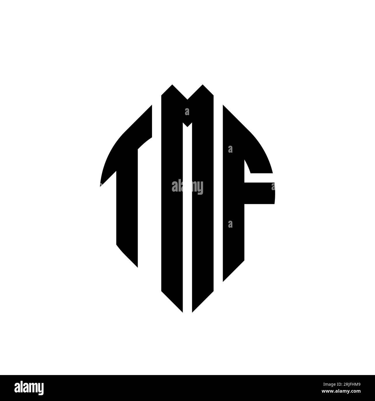 TMF circle letter logo design with circle and ellipse shape. TMF