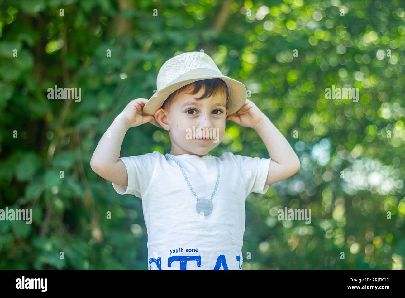 Blond boy in water park hi-res stock photography and images - Alamy