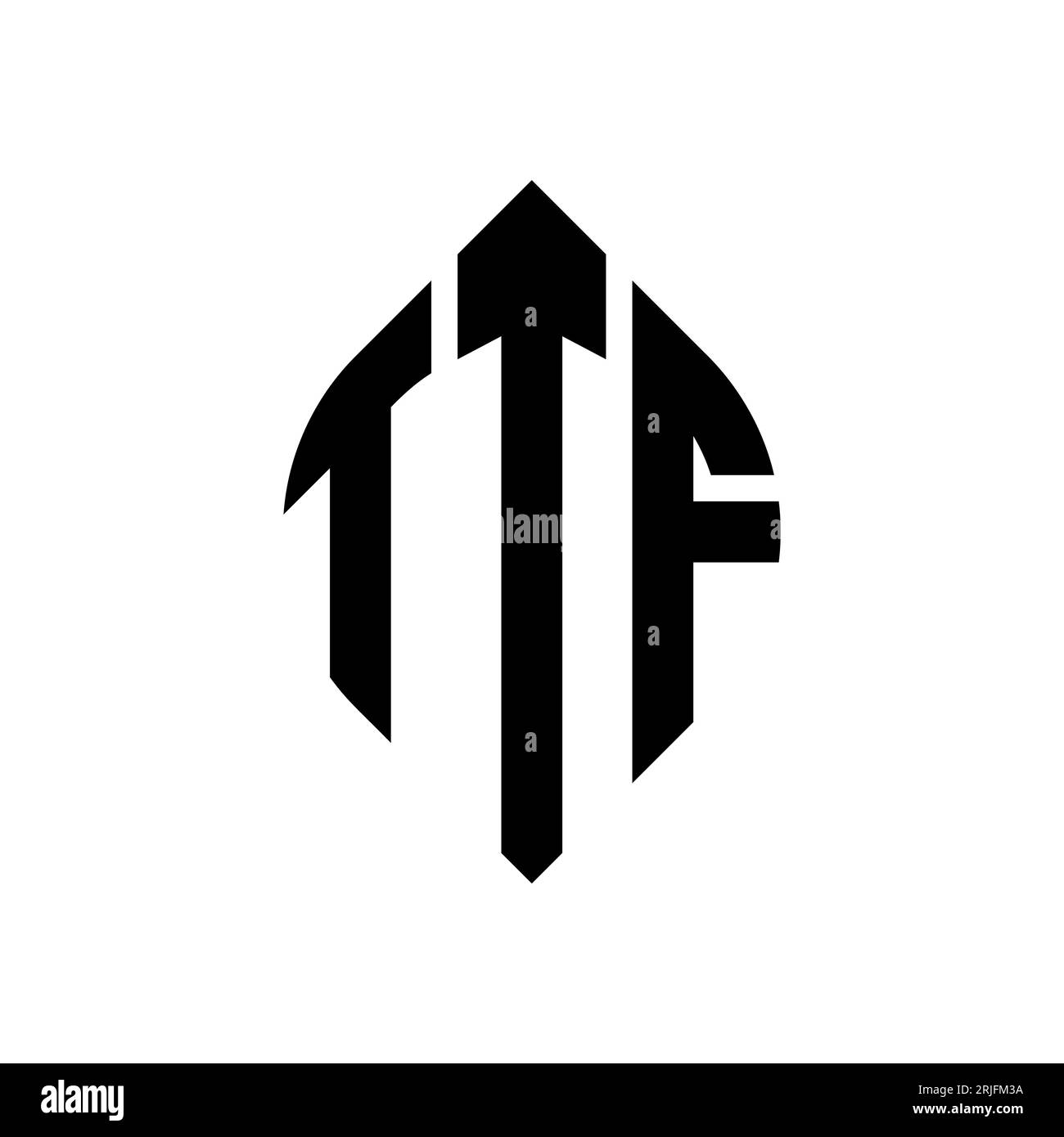 TTF circle letter logo design with circle and ellipse shape. TTF