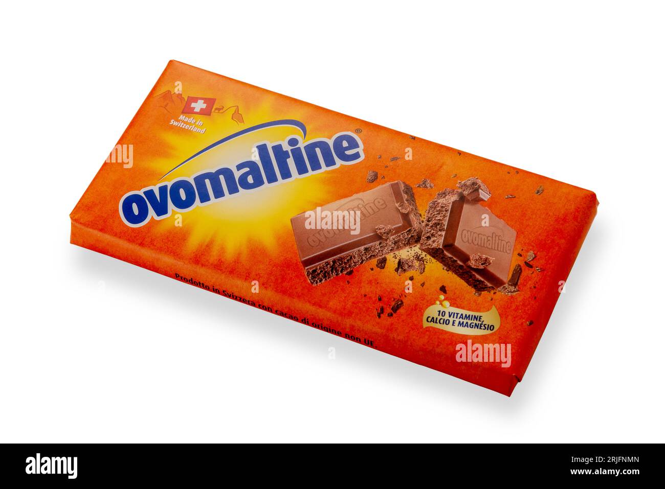 Italy - August 22, 2023: Ovomaltine Milk Chocolate Bar, Swiss product  restorative with malt , vitamins and minerals, typical orange packaging  isolat Stock Photo - Alamy