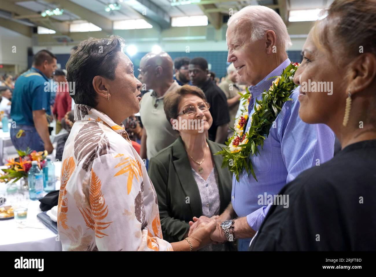 Lahaina, United States. 21st Aug, 2023. U.S President Joe Biden, right