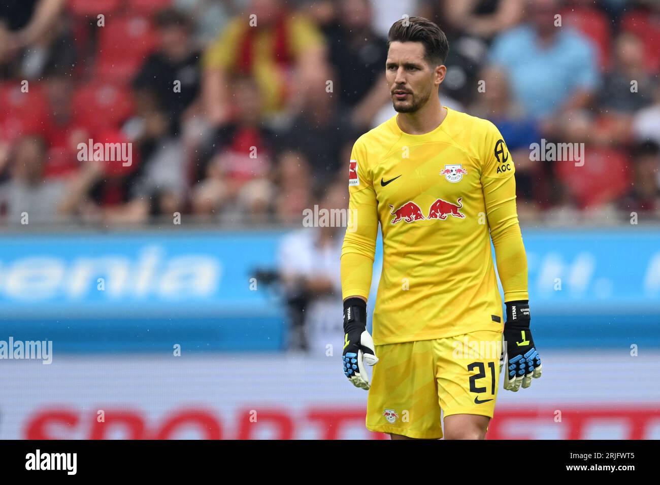 LEVERKUSEN RB Leipzig goalkeeper Janis Blaswich during the Bundesliga