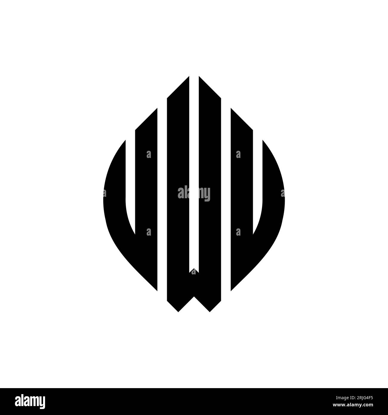 UWU circle letter logo design with circle and ellipse shape. UWU ellipse letters with