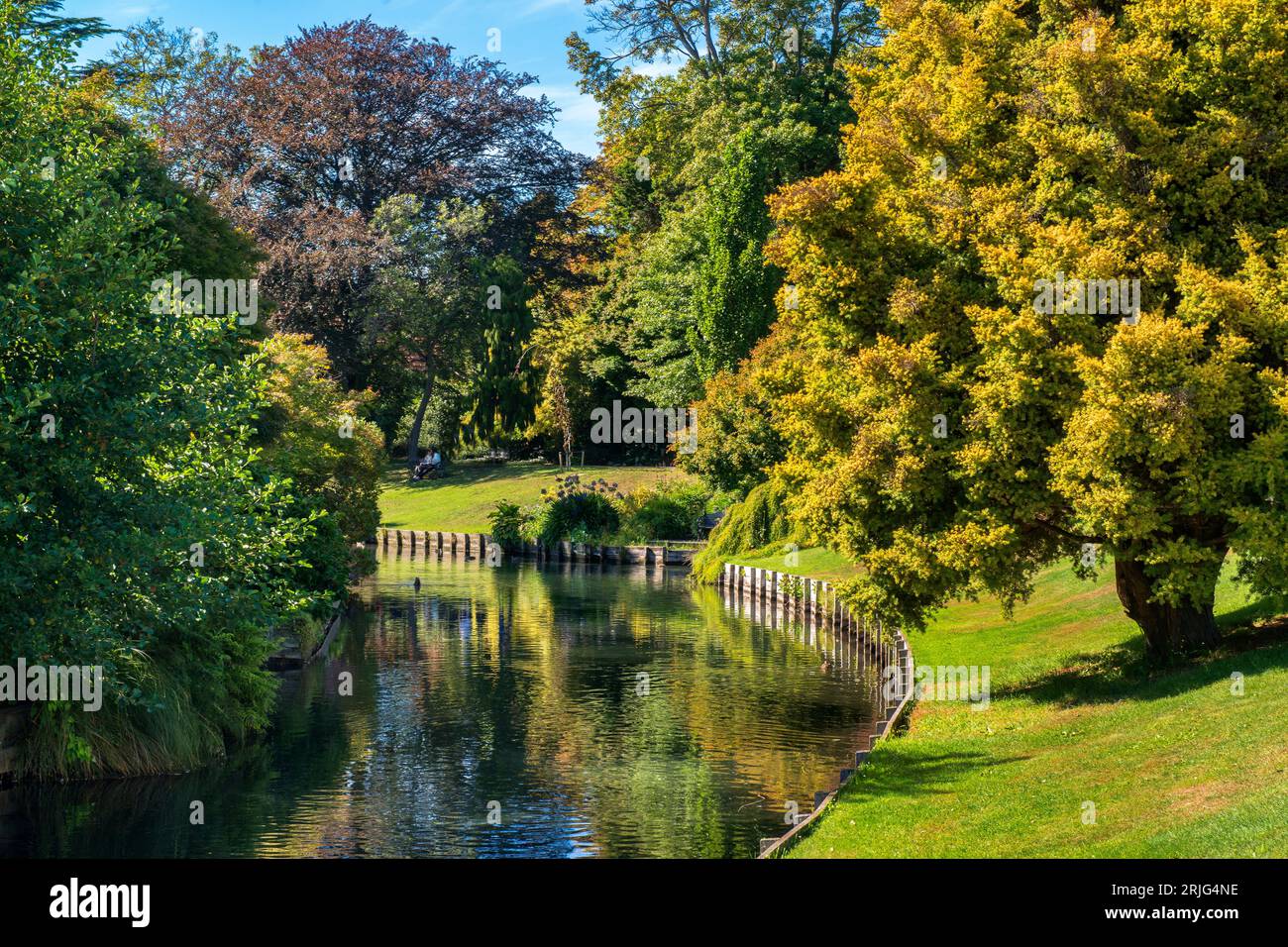 Avon River flows through Mona Vale Garden Park, Christchurch, South