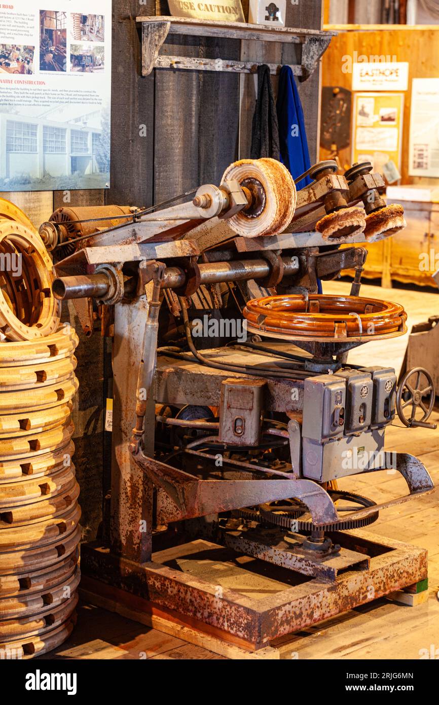 Buffing Machine on display at the Britannia Ship Yard in Steveston Canada Stock Photo