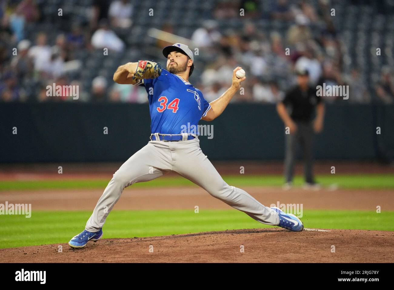 August 19 2023 Oklahoma City pitcher Alec Gamboa (34) throws a pitch during the game with