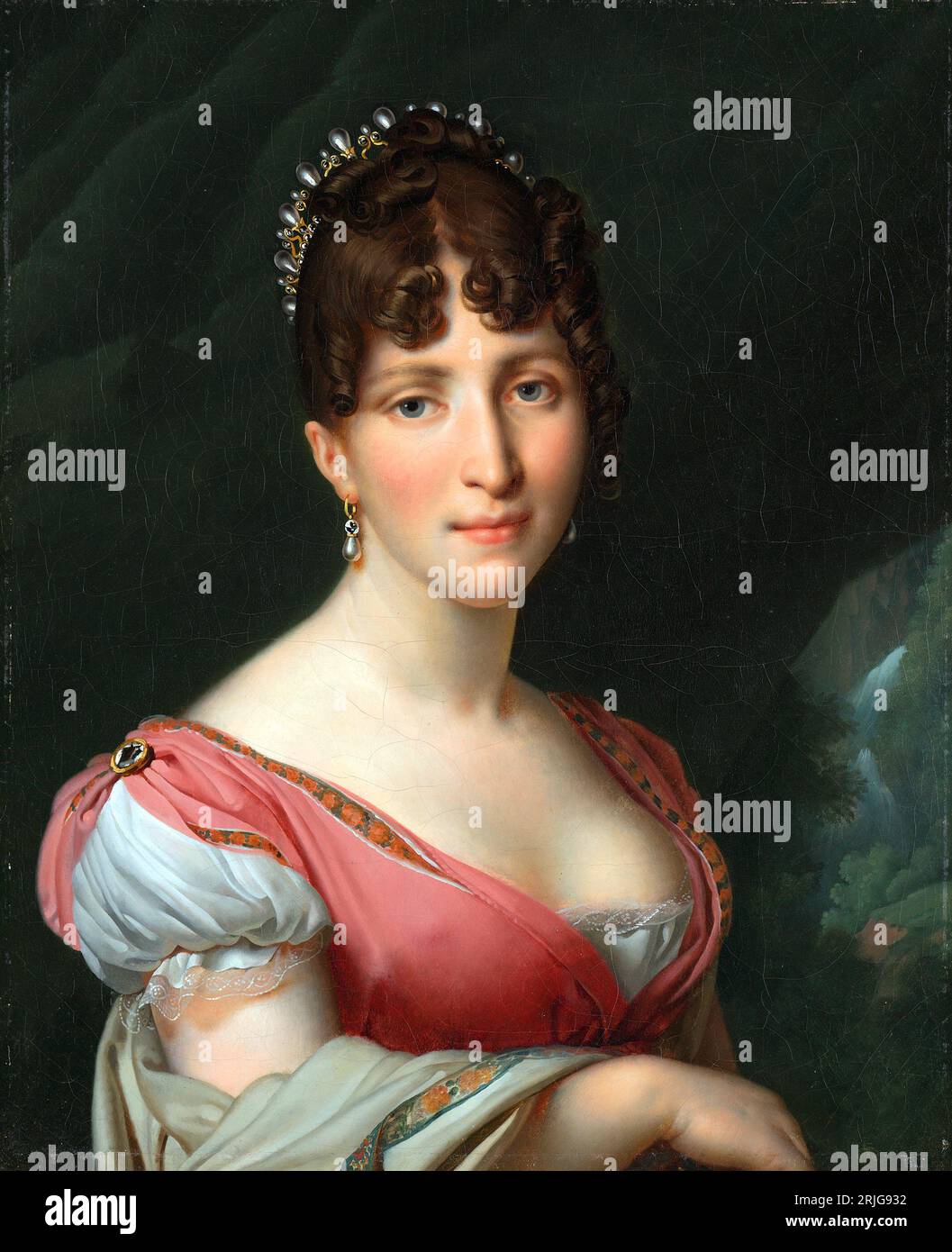 Portrait of Hortense, by Anne-Louis Girodet de Roussy-Trioson in 1808. Hortense Eugénie Cécile Bonaparte (1783 – 1837) Queen consort of Holland. Stock Photo