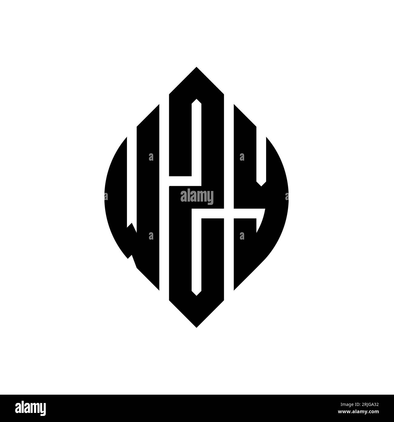 WZY circle letter logo design with circle and ellipse shape. WZY ...