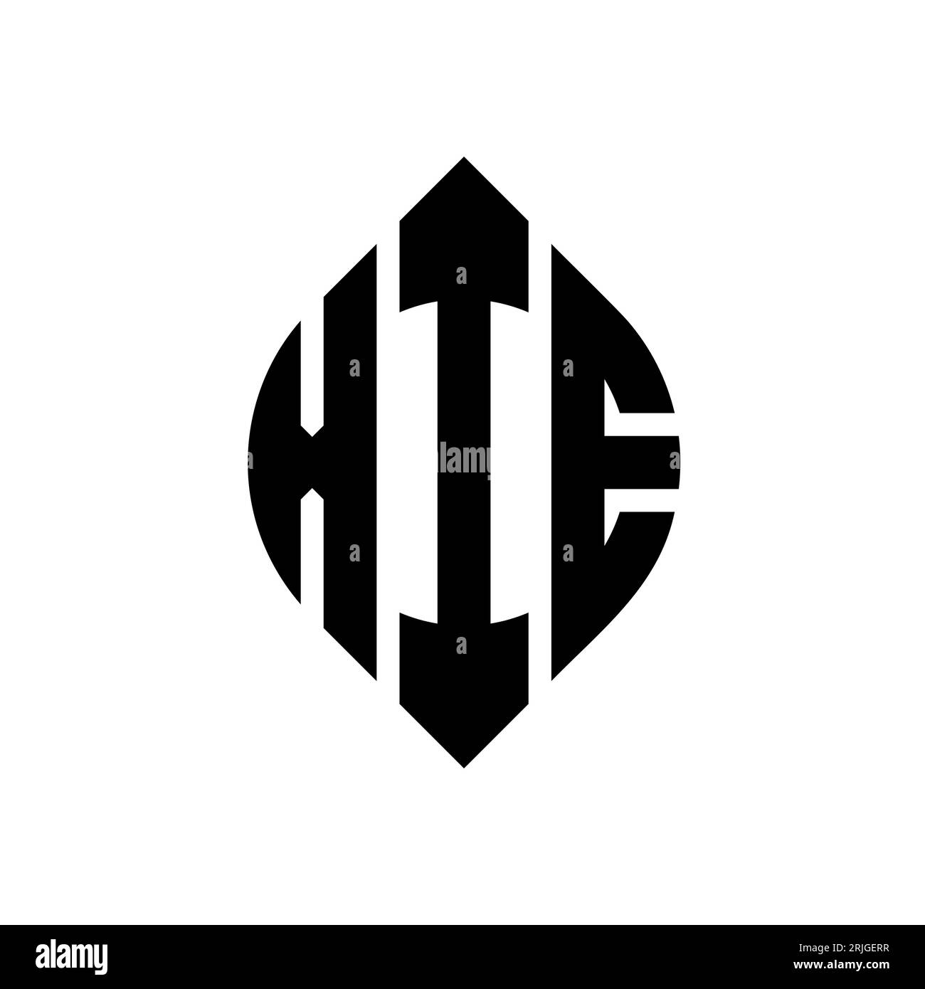 XIE circle letter logo design with circle and ellipse shape. XIE ...