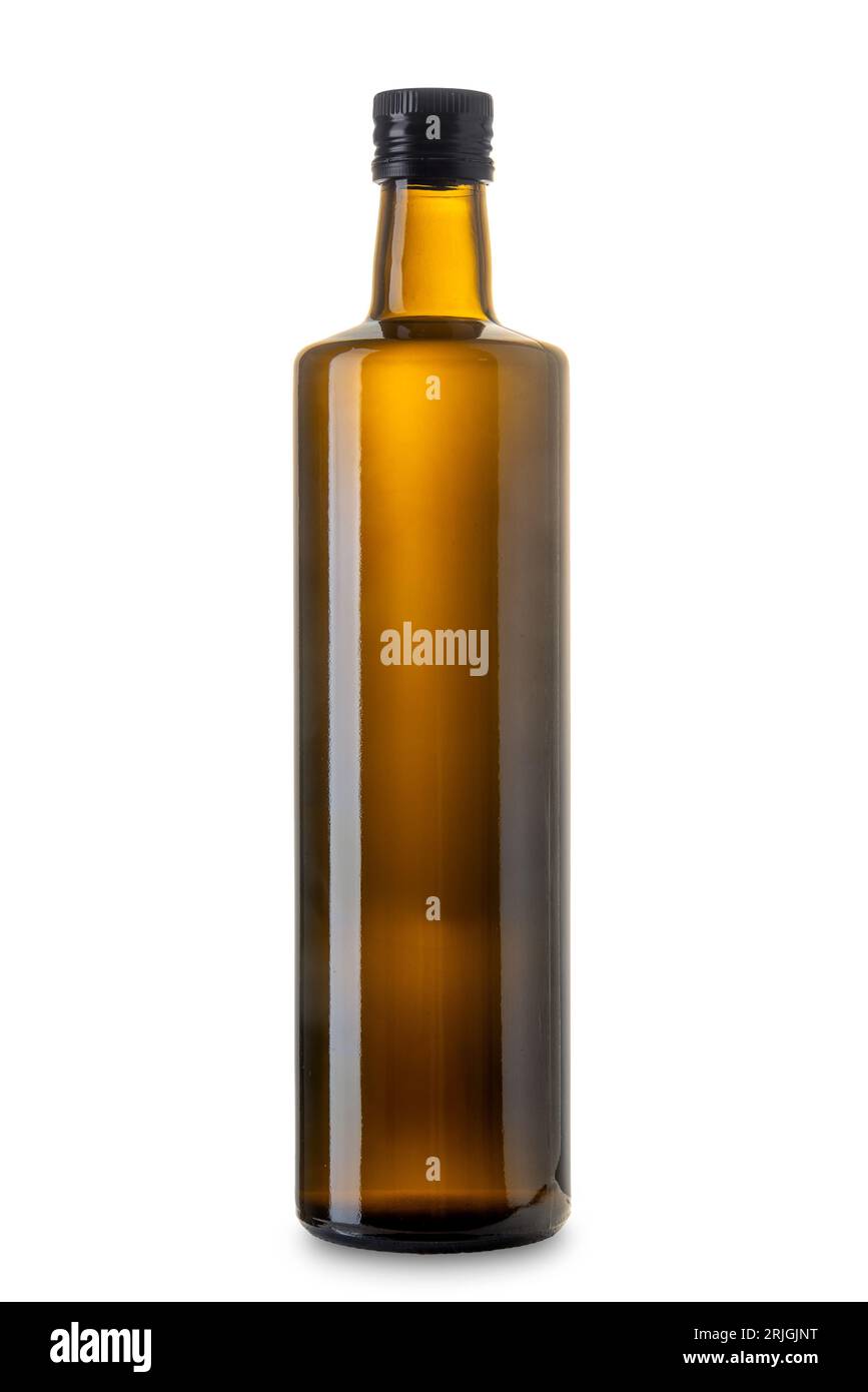 Extra virgin olive oil bottle isolated on white with clipping path ...