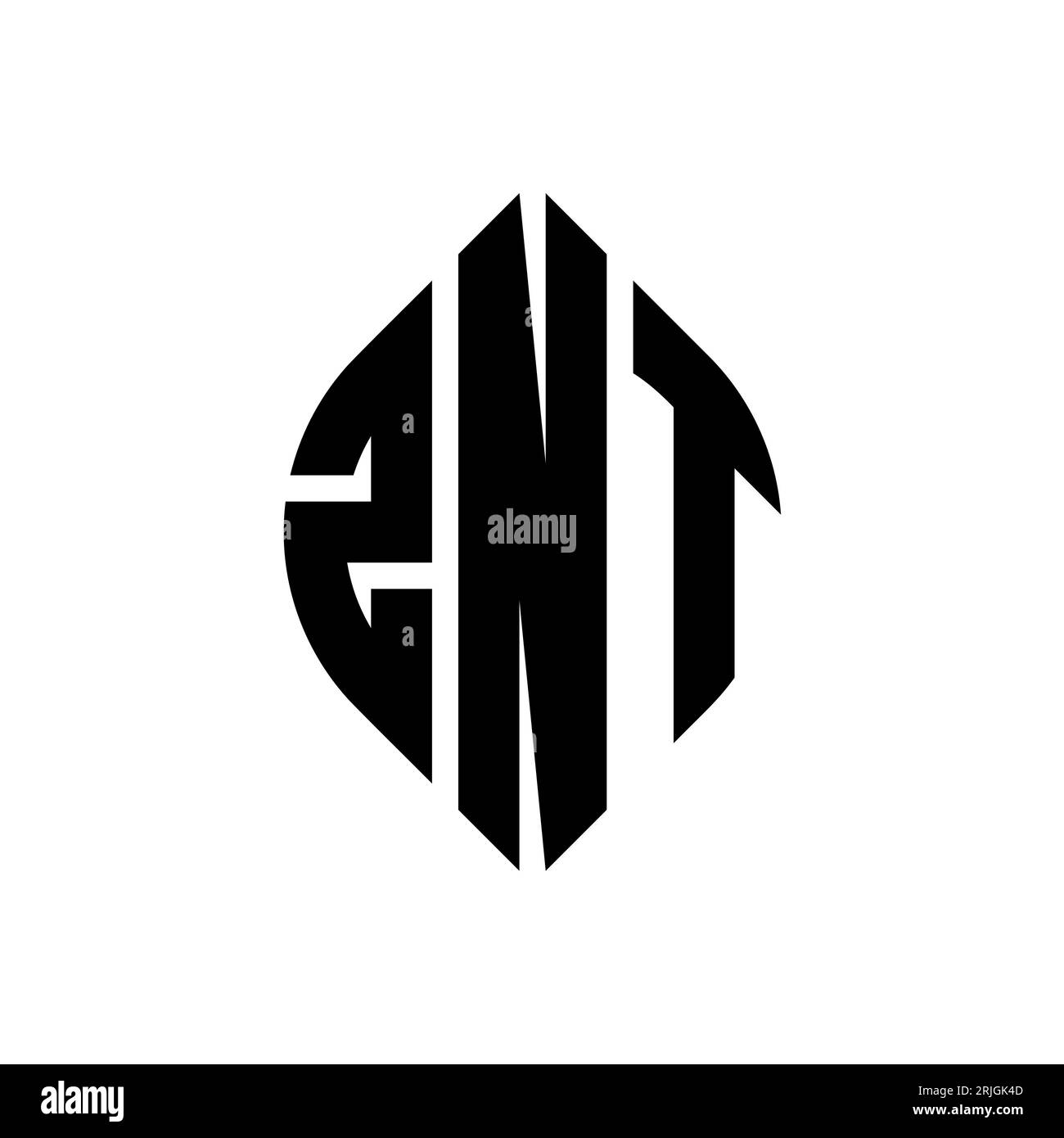 ZNT circle letter logo design with circle and ellipse shape. ZNT ...